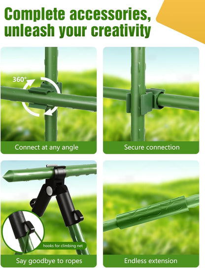 20 Pack 17 in Modular Garden Trellis Kit Cucumber Trellis, DIY 4Ft 5Ft 6Ft 7Ft 8Ft Tomato Stakes, Garden Plant Stakes, Versatile Ues for Supporting Tomatos Grapes Outdoor Plants