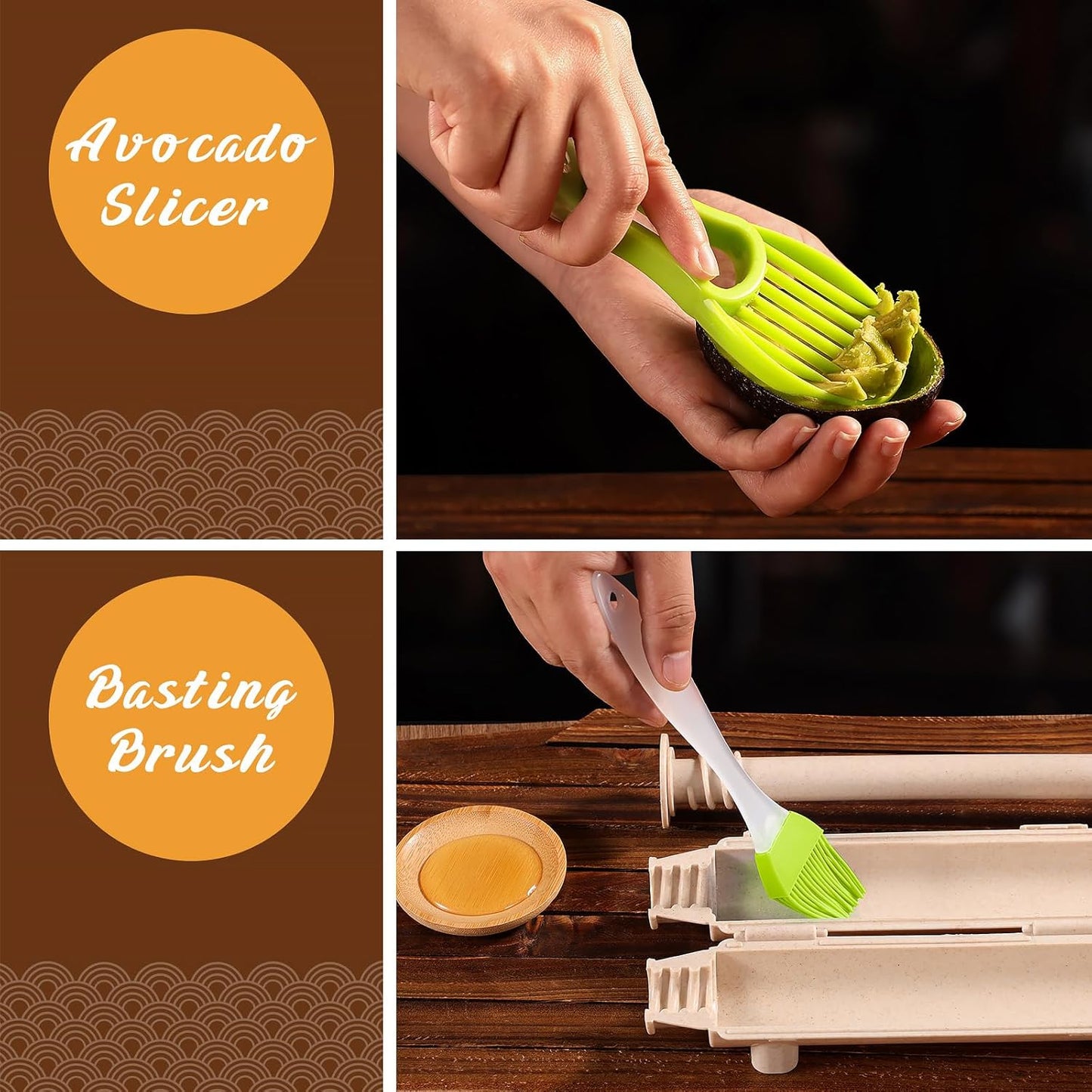 Sushi Making Kit,  Upgrade 22 in 1 Sushi Maker Kit with Bamboo Mats, Chef'S Knife, Triangle/Nigiri/Gunkan Sushi Mold, Chopsticks, Guide&More