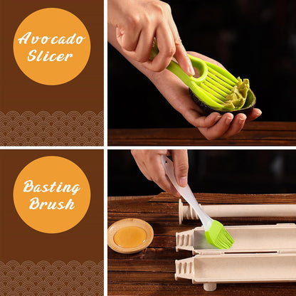 Sushi Making Kit,  Upgrade 22 in 1 Sushi Maker Kit with Bamboo Mats, Chef'S Knife, Triangle/Nigiri/Gunkan Sushi Mold, Chopsticks, Guide&More
