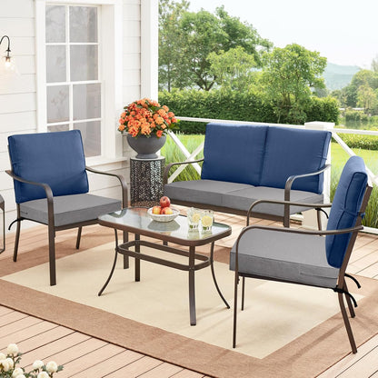 Patio Cushion Covers 27X25X5 Inch 4 Pack, Linen Look Outdoor Water Resistant Chair Seat Cushion Slipcover with Zipper for Outdoor Furniture, Covers Only! Grey