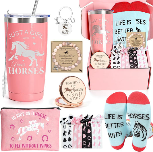 Horse Gifts for Girls, Horse Toys for Girls 6-12 10-12, Horse Stuff for Girl, Horse Accessories Gifts for Horse Lovers, Horse Gifts for Women Girl, Just a Girl Who Loves Horses Gifts, Equestrian Gifts