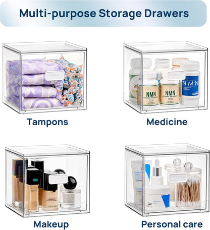 Disposable Facial Towels Holder,Clear Storage Drawer Compatible with Clean Skin Club Towel Xl,Acrylic Box Hold 50 Count,Stylish and Functional Bathroom Accessory for Coutertop Organization