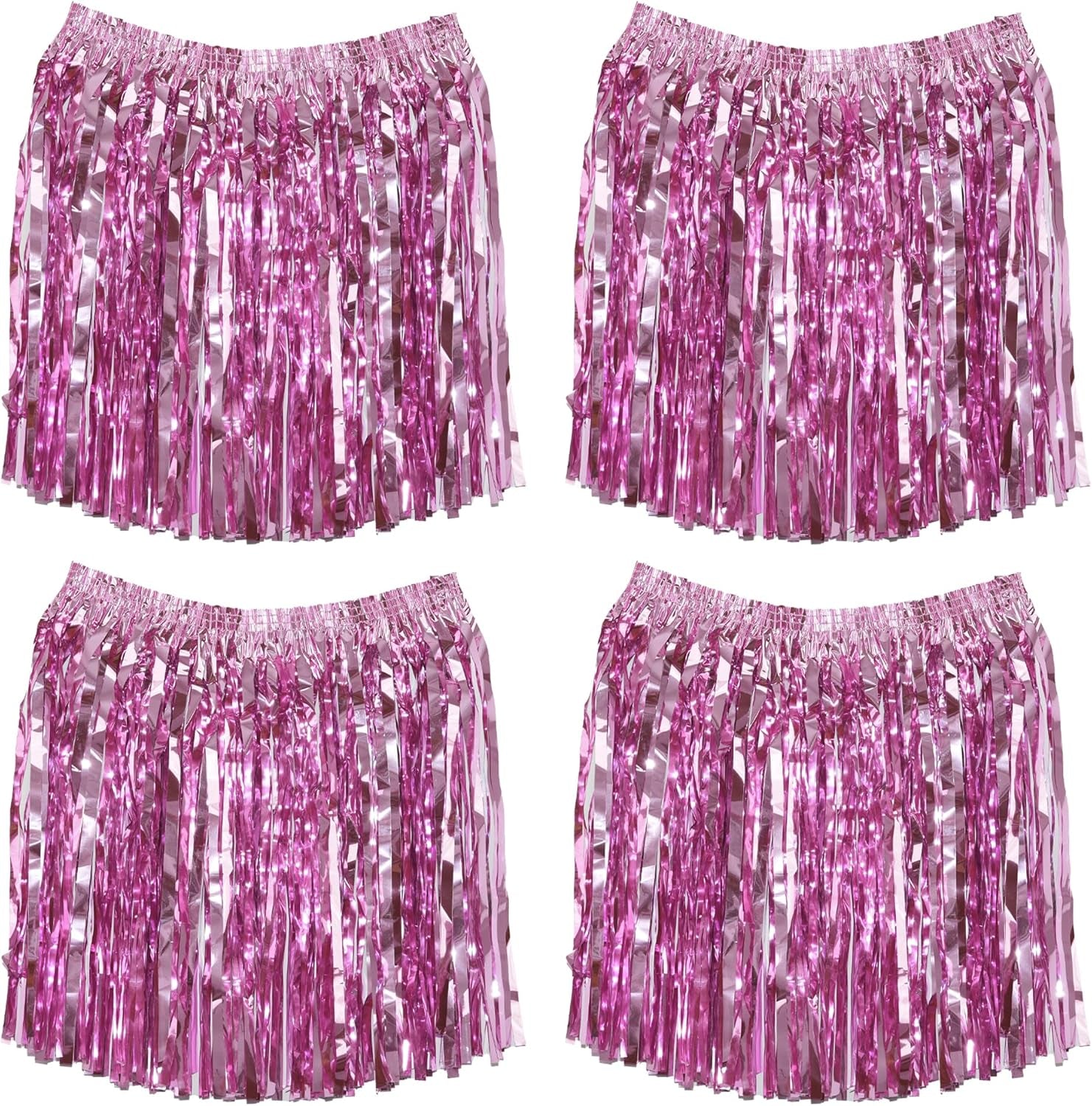 Foil Fringe Skirts Skirts for Birthdays Cheeleading Dance Performances - 4 Packs