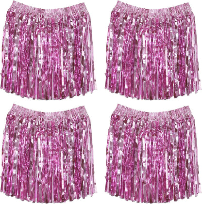 Foil Fringe Skirts Skirts for Birthdays Cheeleading Dance Performances - 4 Packs