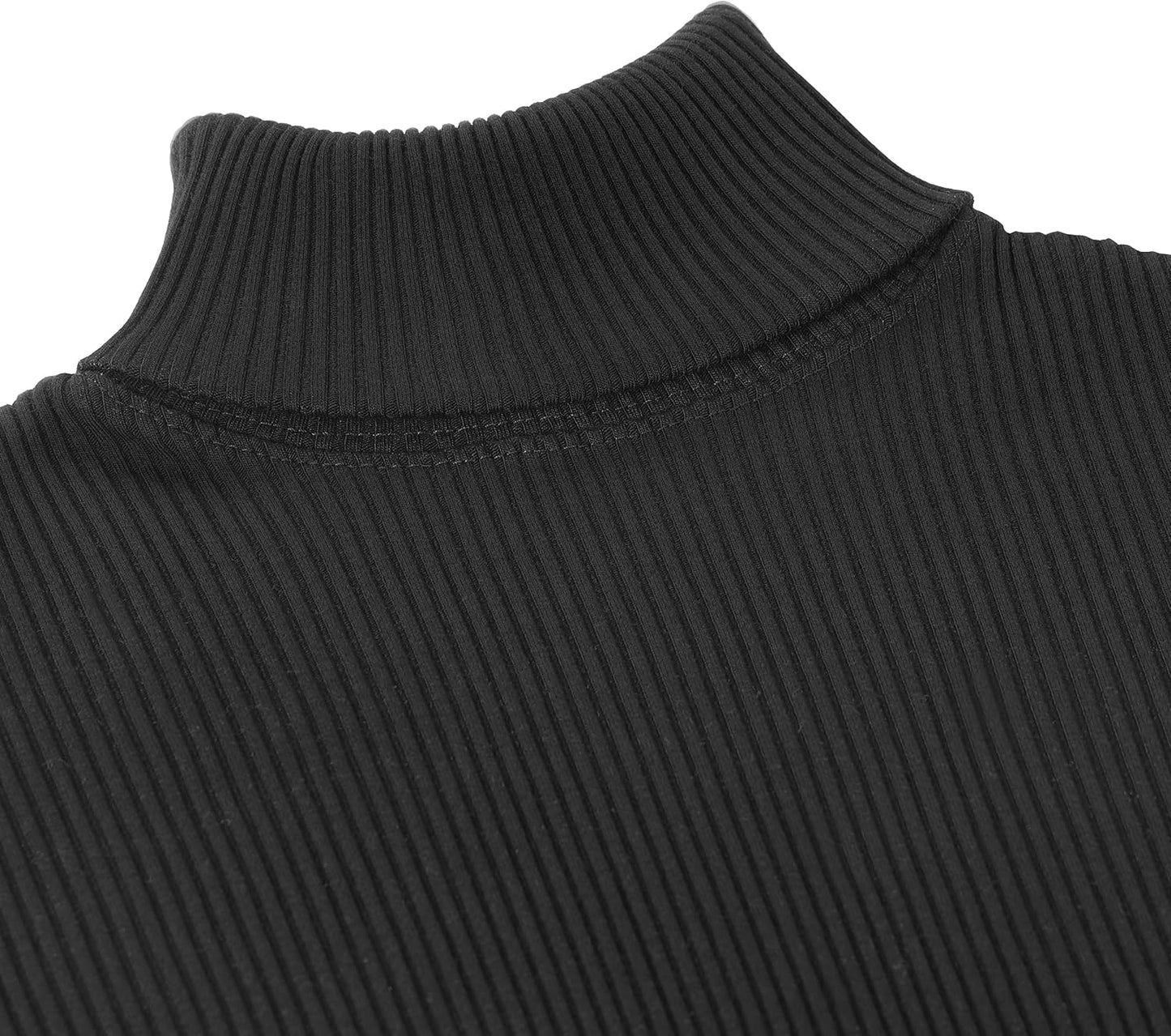 Men'S Ribbed Turtleneck Slim Fit Pullover Casual Long Sleeves Basic Top
