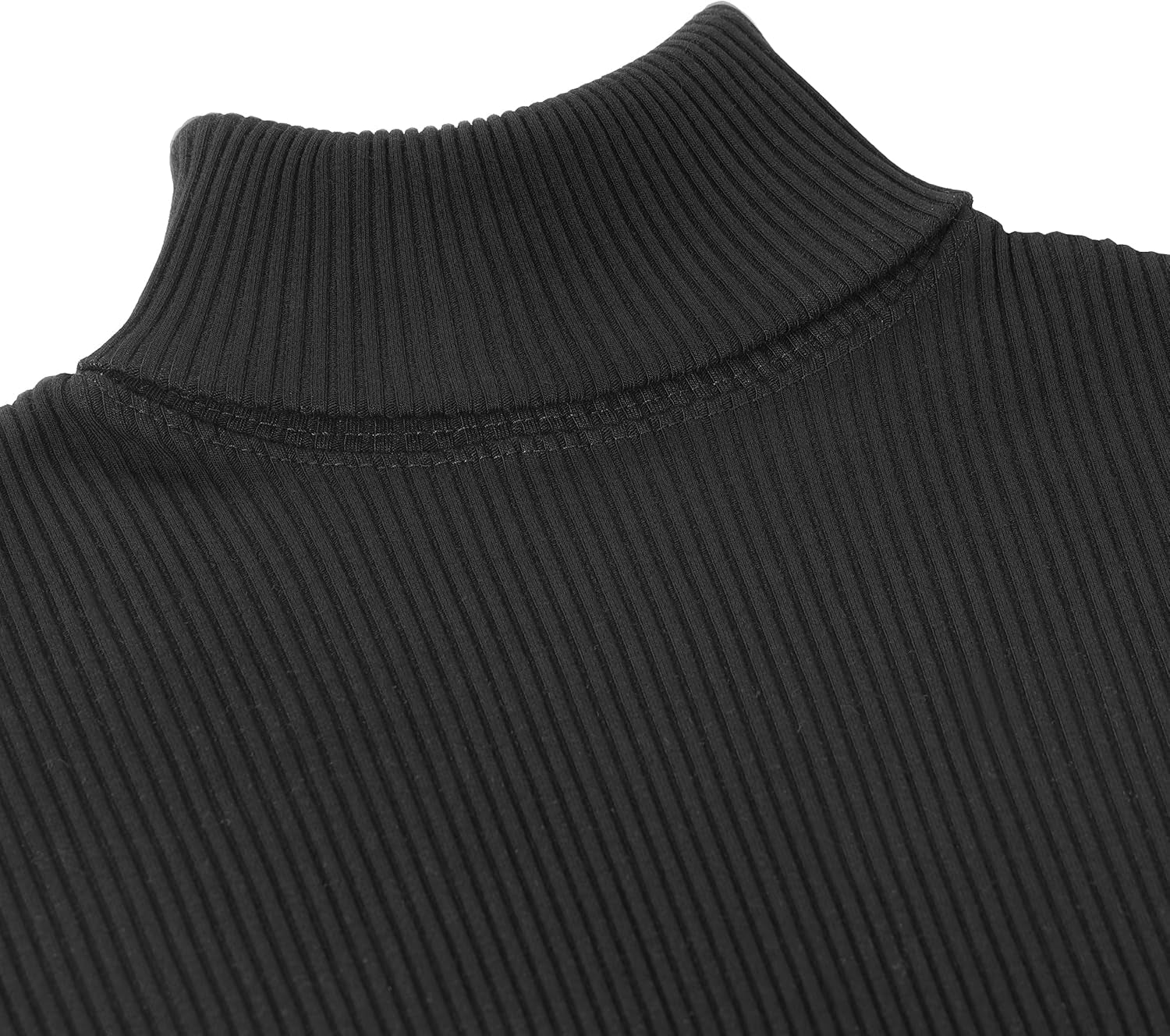 Men'S Ribbed Turtleneck Slim Fit Pullover Casual Long Sleeves Basic Top