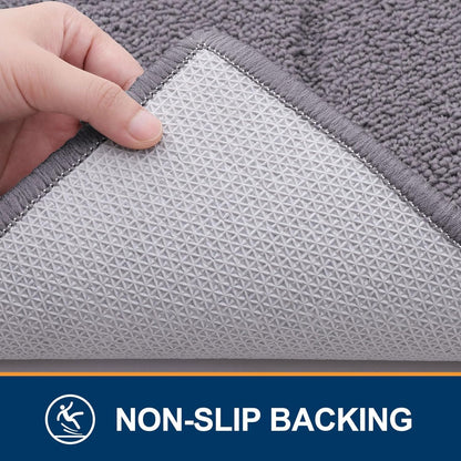 Indoor Door Mat, 32X20, Dirt Resistant and Absorbent, Sturdy Non-Slip Rubber Backing, Easy to Clean, Washable Low-Profile Doormat for Entryway, Grey