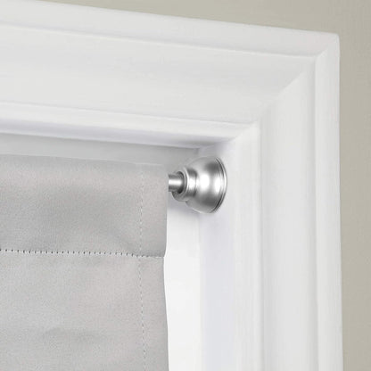 2 Pack Spring Tension Rod, 1/2-Inch Decorative Tension Drapery Rod for Window, Nickle, (17-26 Inches)