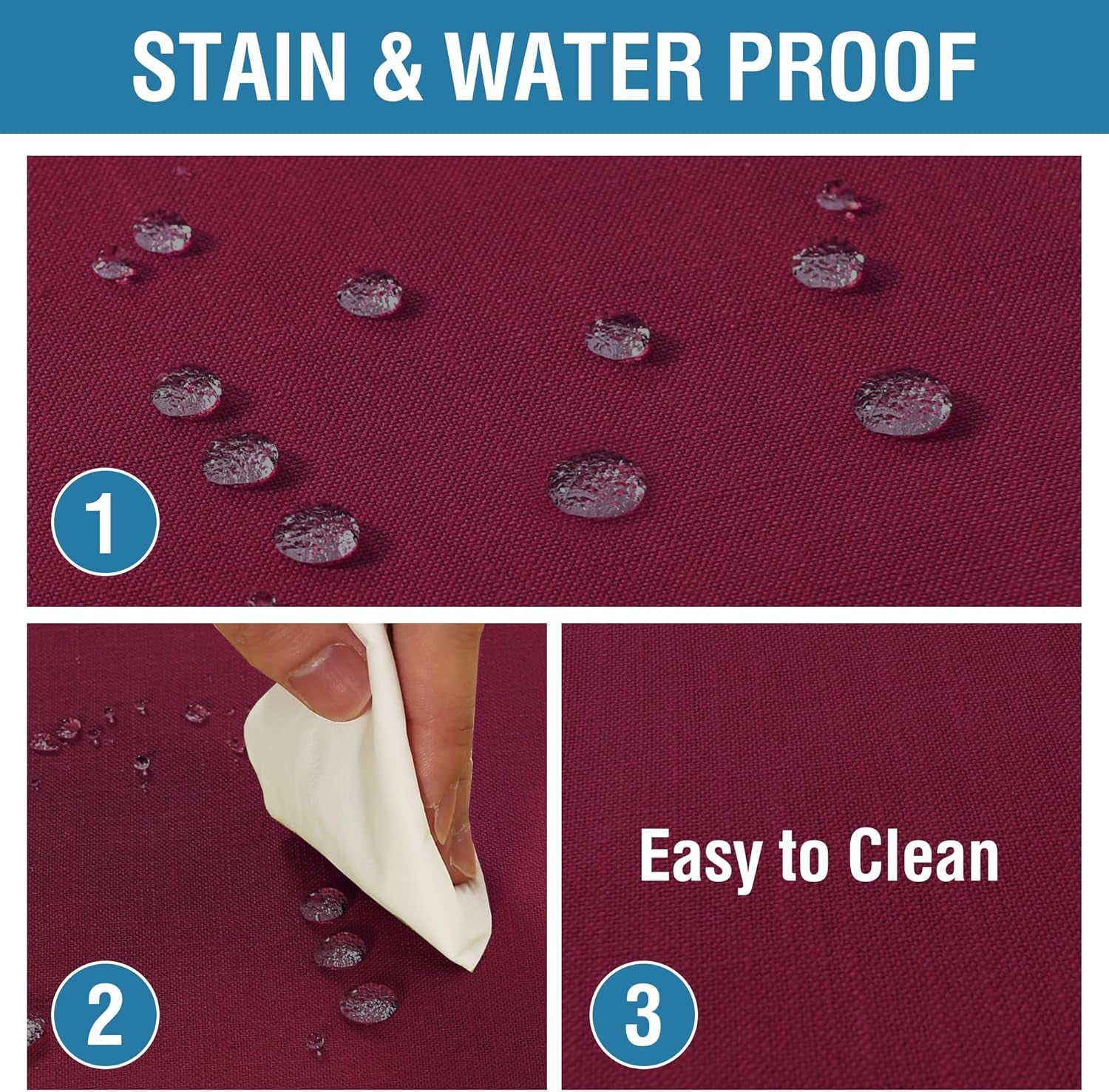Linen Textured Table Cloths 54 X 54 Inch Premium Solid Tablecloth Spill-Proof Waterproof Table Cover for Dining Buffet Feature Extra Soft and Thick Fabric Wrinkle Free, Christmas Red