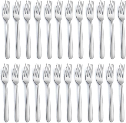 24 Pieces Dinner Forks, Forks Silverware(8 Inches), Food Grade Stainless Steel Flatware Forks, Mirror Polished & Dishwasher Safe, Using for Home, Restaurant or Kitchen