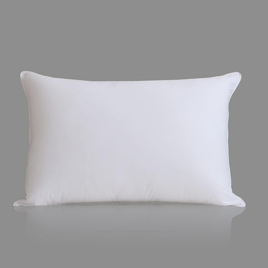 Standard/Queen Pillowcase with Zipper Closure - 100% Egyptian Cotton, Extra Soft Cover with Polyester Filling, Ideal for Goose Feather Pillows