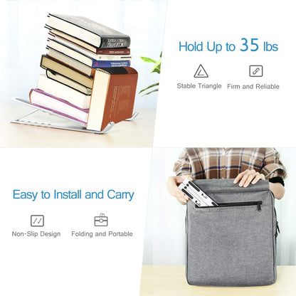 Laptop Stand, Laptop Holder Riser Computer Tablet Stand, 6 Angles Adjustable Aluminum Ergonomic Foldable Portable Desktop Holder Compatible with 10-15.6” Macbook,Ipad, HP, Dell, Lenovo Silver