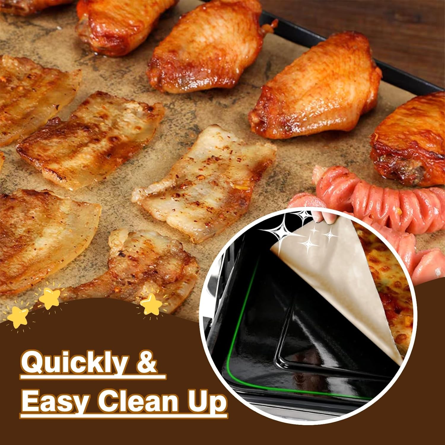 Air Fryer Liners Disposable Compatible with Ninja Artisan Outdoor Pizza Oven, 100 Pcs Unbleached Parchment Paper Sheets for Ninja Pizza Oven