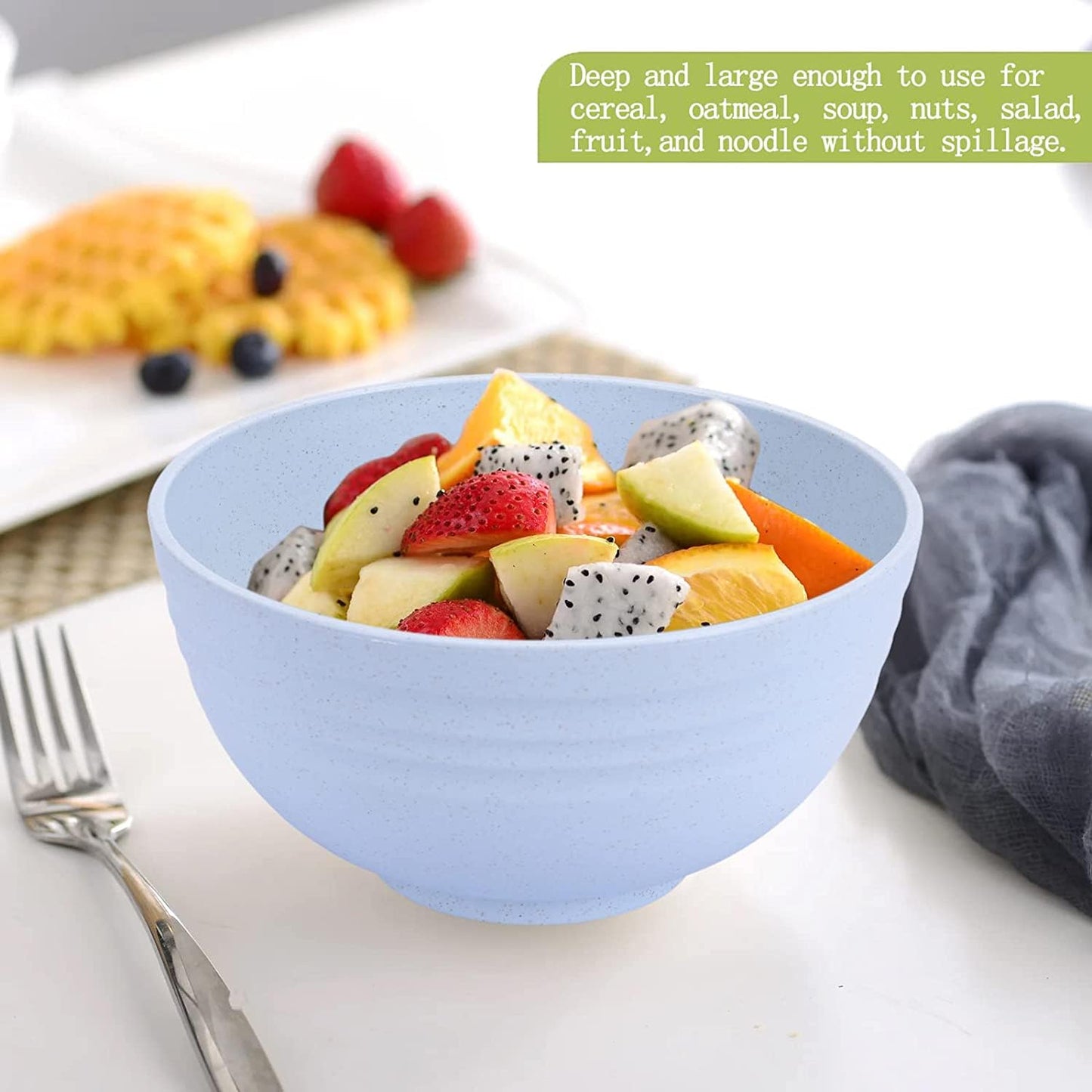 34 Oz Large Soup Bowls, 8 Pieces Deep Cereal Bowls, Unbreakable Color Kitchen Bowl for Oatmeal, Ramen, Dessert, Snack, Light Weight Bpa-Free Microwave Dishwasher Safe Bowls Set