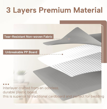 Bed Sheet Organizers and Storage, 6 Pack Foldable Linen Closet Organizer Box – Bedding Holder for Sheet Set (King/Queen Sizes), Duvet Covers, Blankets (Grey)