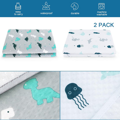 Splat Mat 2 Pack for under High Chair & Arts & Eating Mess, Waterproof Baby Playtime Anti-Slip High Chair Mat for Floor or Table, Reusable & Portable Splash Mat for under High Chair, 46" X 42" Gray