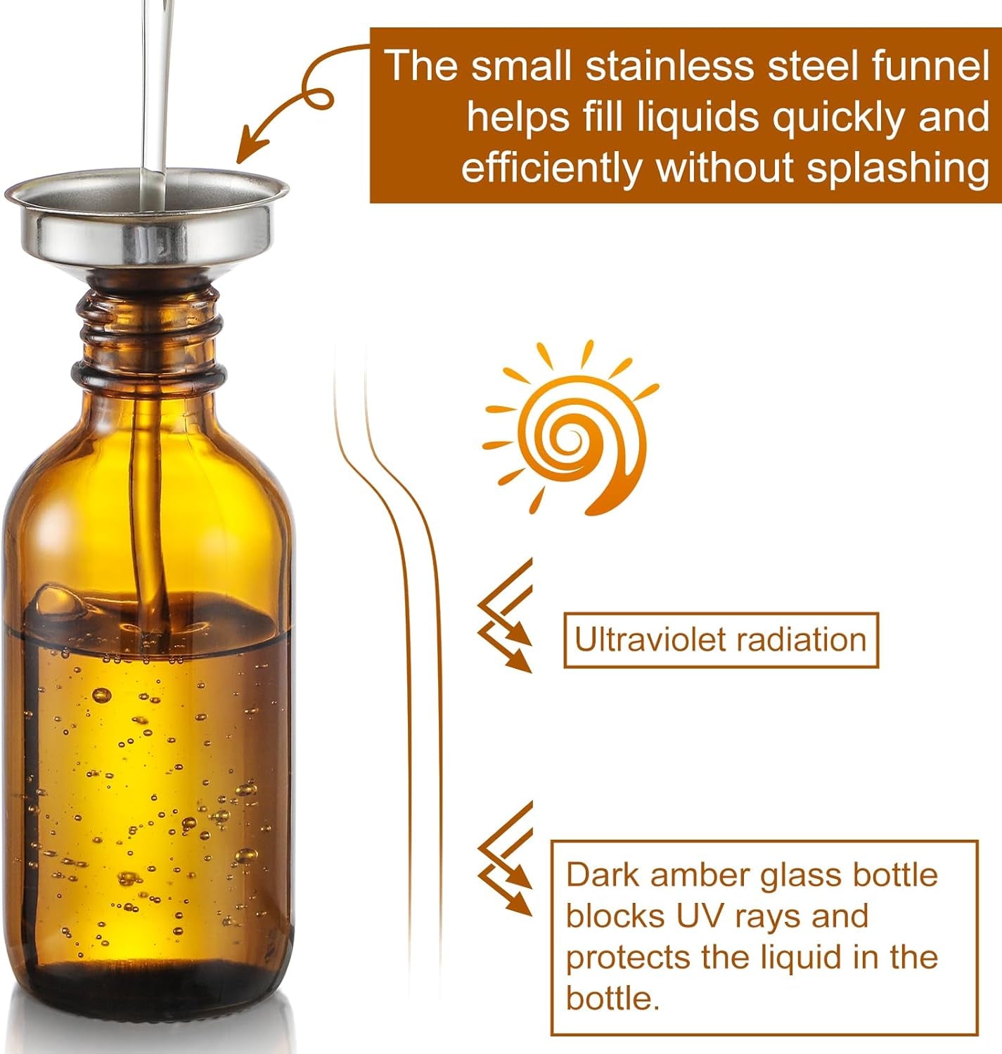 2 Oz Dark Amber Glass Dropper Bottles with Measurement Dropper, 4 Pack- 60Ml Thick Tincture Bottles with Measured Eye Dropper, Leakproof Essential Oils Bottles for Health, Personal Care & Beauty