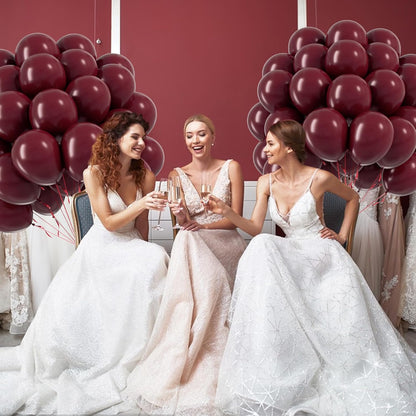Burgundy Balloons 12 Inch, Maroon Balloons 50Pcs Party Balloons for Birthday Graduation Wedding Baby Shower Valentine'S Day Party Decorations