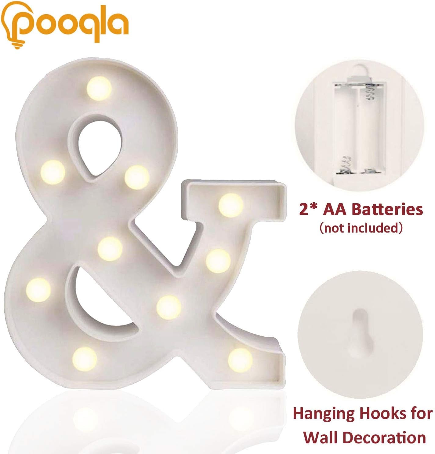 Ampersand Symbol Marquee Letter Lights Alphabet Light up Sign for Wedding Home Party Bar Decoration &