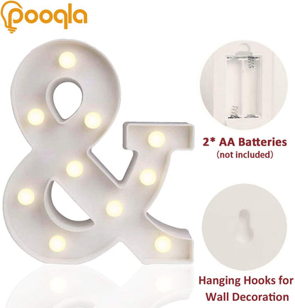 Ampersand Symbol Marquee Letter Lights Alphabet Light up Sign for Wedding Home Party Bar Decoration &