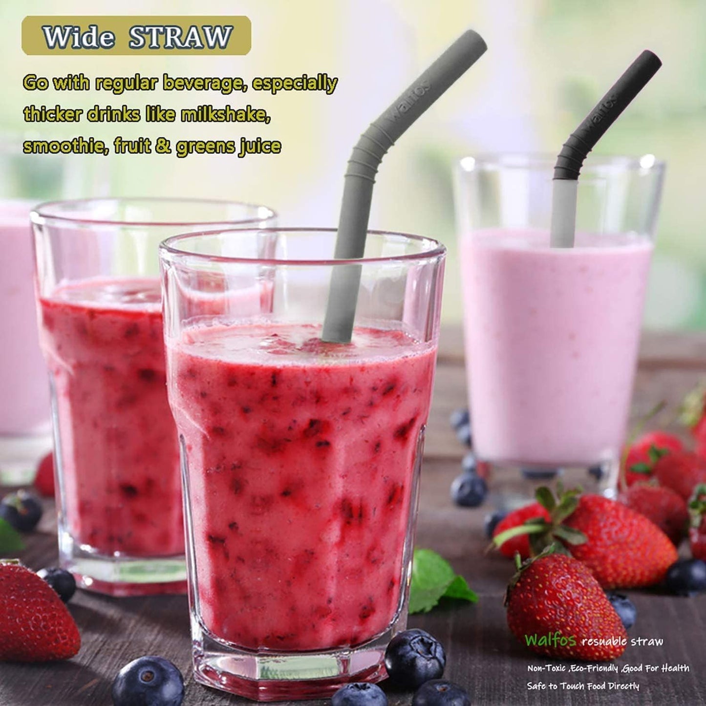 Reusable Silicone Straws -10.5 Inch Flexible Drinking Bendy Straws for Smoothies 20 & 30 Oz Tumblers, BPA Free (6 Pcs + 1 Cleaning Brushes ）