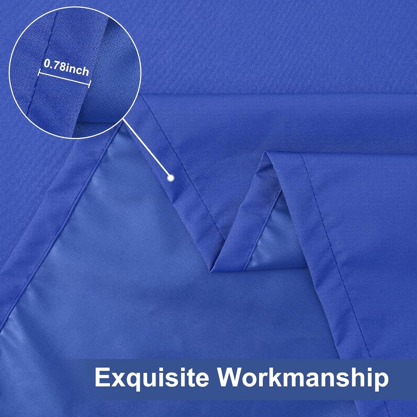 2 Pack 6 Foot Rectangle Elastic Fitted Tablecloth, Waterproof Fabric Table Cover, Washable Polyester Table Cloth for Picnic, Camping, Outdoor (Blue, 30" X 72")