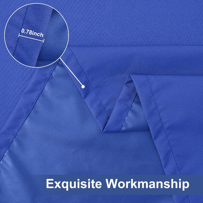 2 Pack 6 Foot Rectangle Elastic Fitted Tablecloth, Waterproof Fabric Table Cover, Washable Polyester Table Cloth for Picnic, Camping, Outdoor (Blue, 30" X 72")
