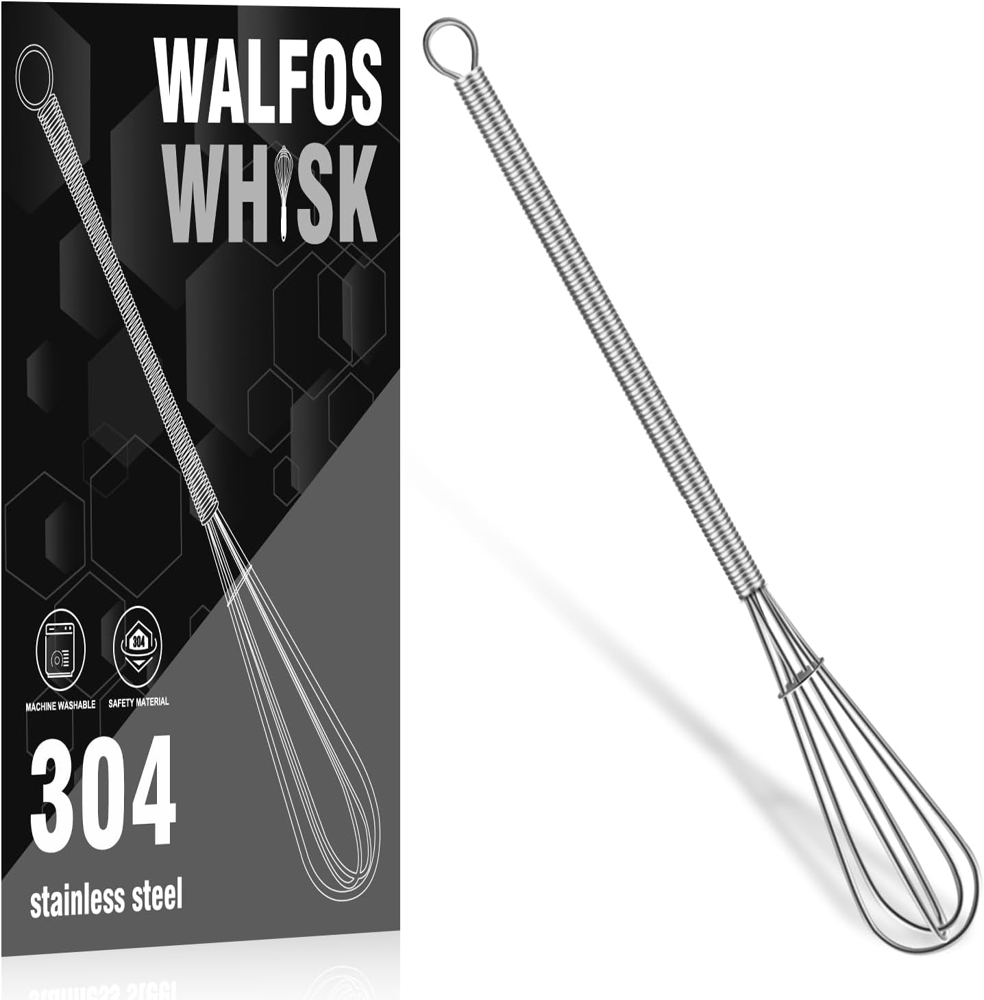 Long Small Whisks Skinny Little Whisk 10 Inch Tiny Mini Whisk with Long Handle for Mixing Sauces, Coffee, Cooking,Beating, Blending Ingredients,