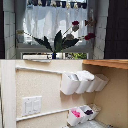 2Pcs Small Tension Rod 11 to 17 Inch, Adjustable Thin Mini Spring Loaded Curtain Tension Rods for Windows, Closet, RV, Trailer, Cupboard, Refrigerator (White)