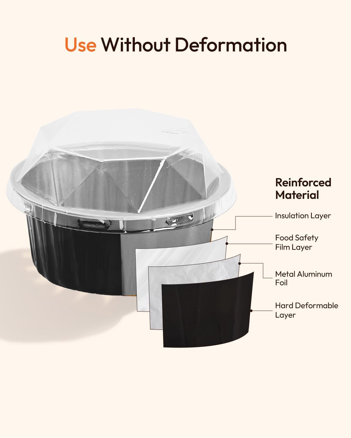 60 Pack 5Oz Disposable Aluminum Foil Ramekins with Lids, Mini round Baking Cups, Muffin Tins for Creme Brulee, Souffle, Pudding, Non-Stick, Wedding Favors, Black