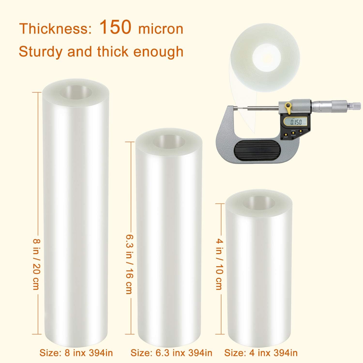 Transparent Acetate Cake Collars - 4 x 394 Inch Rolls (5.9 Mil Thickness) for Edge Decorating in Baking