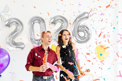 2026 Balloons, Silver 40 Inch 2026 Party Decorations New Year Nye Decorfor New Years Eve Party Supplies 2026, New Years Eve Party Balloons