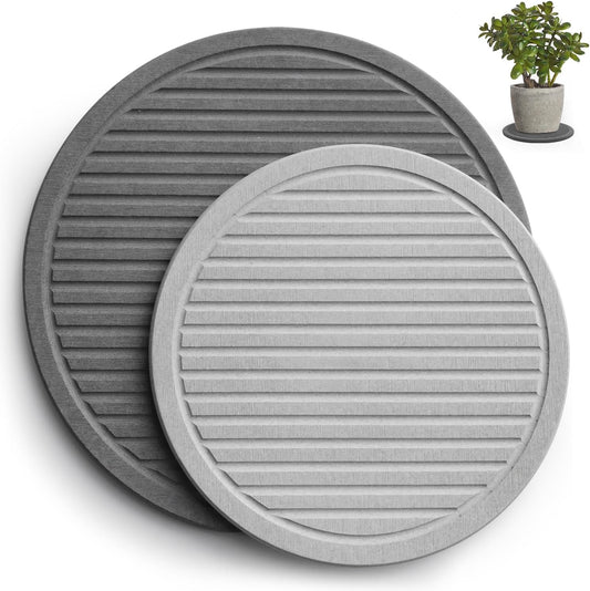 Plant Saucers for Indoors - Diatomite Stone Water Catcher Tray, Quick Dry, Eco-Chic Plant Coasters for House Plants - Keep Your Room Tidy and Dry (2 Pcs, 10Inch & 8Inch)