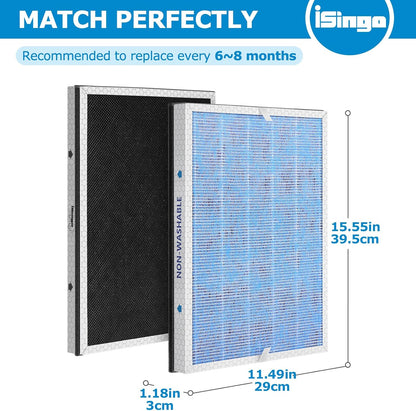 MSA3 Replacement Filter for Membrane Solutions MSA3/MSA3S Air Purifier, Upgraded 3-in-1 Filter, Standard Version, 2-Pack