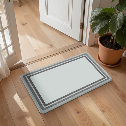 Kitchen Mats for Floor 2 PCS Cushioned Anti-Fatigue, Geometric Waterproof Kitchen Rugs Non Slip Washable, Comfort Standing Mat Rug for Kitchen, Office, Laundry, Lightgrey, 17"X 47"+17"X 30"