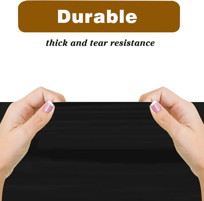2PCS Black Plastic Tablecloths 54 X 108 Inch, Disposable Table Cloths Rectangle Party Table Covers