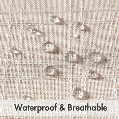 Outdoor Waterproof Throw Pillow Covers Decorative Farmhouse Water Resistant Cushion Covers for Tent Patio Garden Couch Sofa Pack of 2, 18X18 Inch Beige