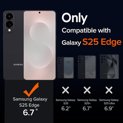 Magnetic Case for Samsung Galaxy S25 Edge 5G 6.7” [Compatible with Magsafe] [Military Grade Protection] Magnetic Charger Case for S25 Edge, Frosted Translucent Back Phone Cover- Matte Black