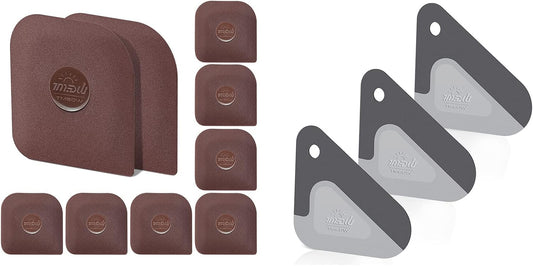 Pan and Pot Scraper, Nylon and Soft Silicone 2 in 1 Kitchen Dish Scraper