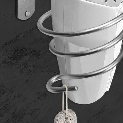Wall-Mounted Bathroom Hair Dryer Holder in Bright White
