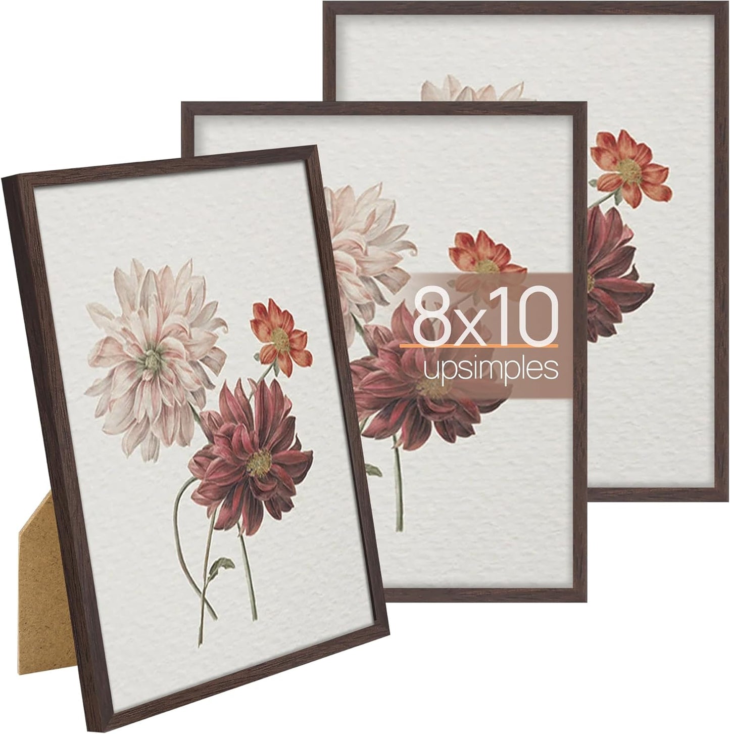 3 Pack 5X7 Picture Frame Bundle with 4X6 Brown Frames