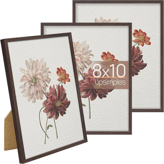 3 Pack 5X7 Picture Frame Bundle with 4X6 Brown Frames