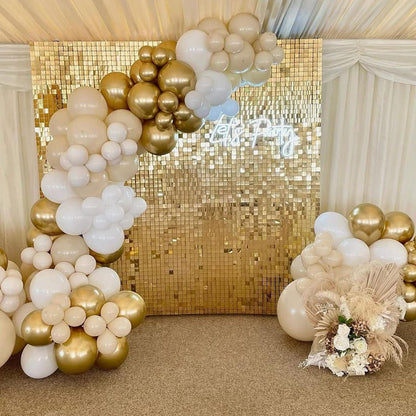 120Pcs 5 Inch Metallic Gold Balloons, Small Chrome Gold Latex Balloons for Graduation Engagement Wedding Birthday Party Decorations