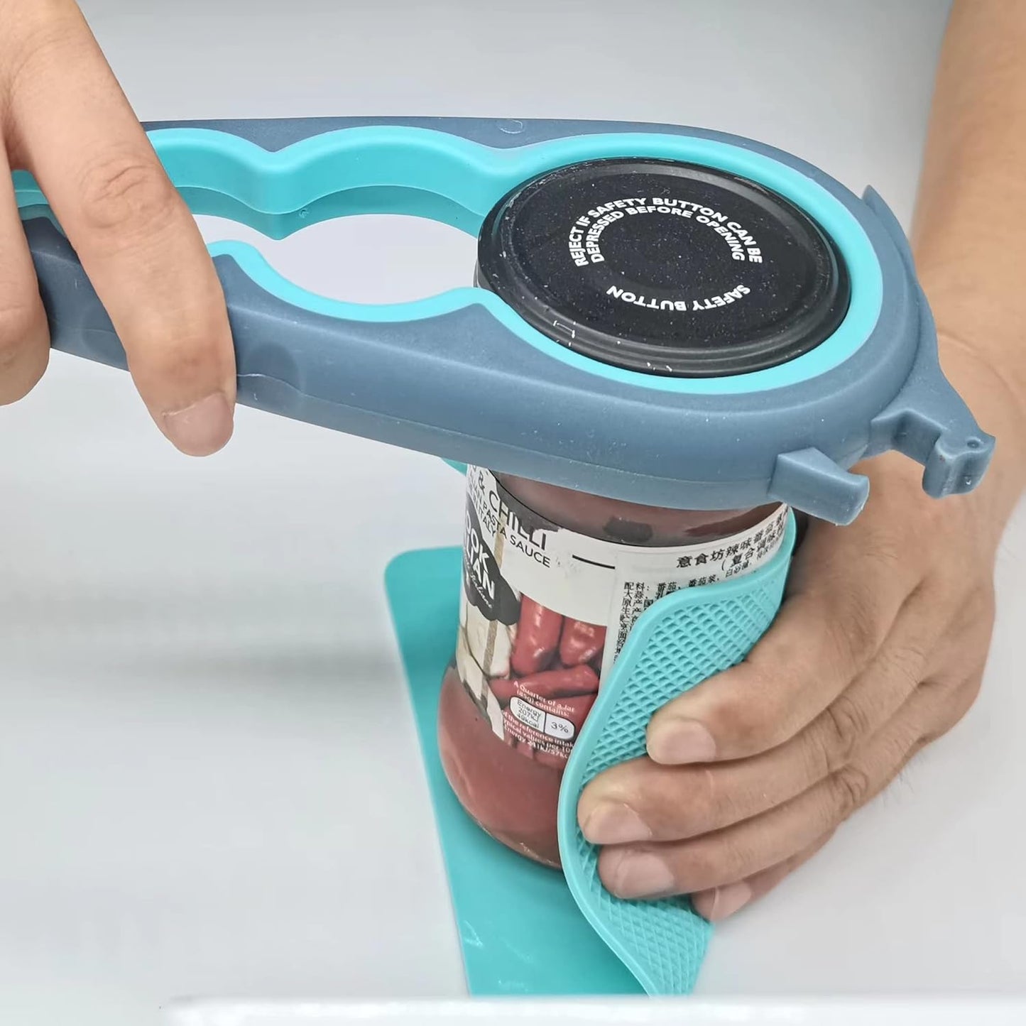 Latest Jar Opener with 4 Rubber Jar Gripper Pads for Weake Hands Senior with Arthritis Hands and Children