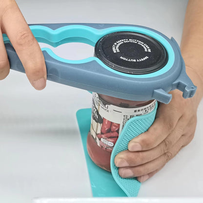 Latest Jar Opener with 4 Rubber Jar Gripper Pads for Weake Hands Senior with Arthritis Hands and Children