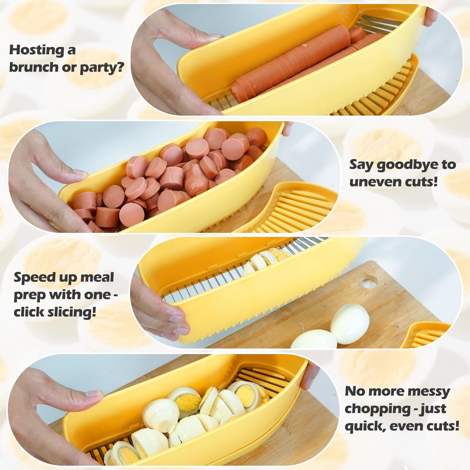 Extra Large Banana Slicer, Spam Slicer, Egg Cutter for Hard Boiled Eggs, Cheese Butter Cutter for Hot Dog Slicing, Multipurpose Strawberry Slicing Kitchen Gadgets for Fruits and Vegetables