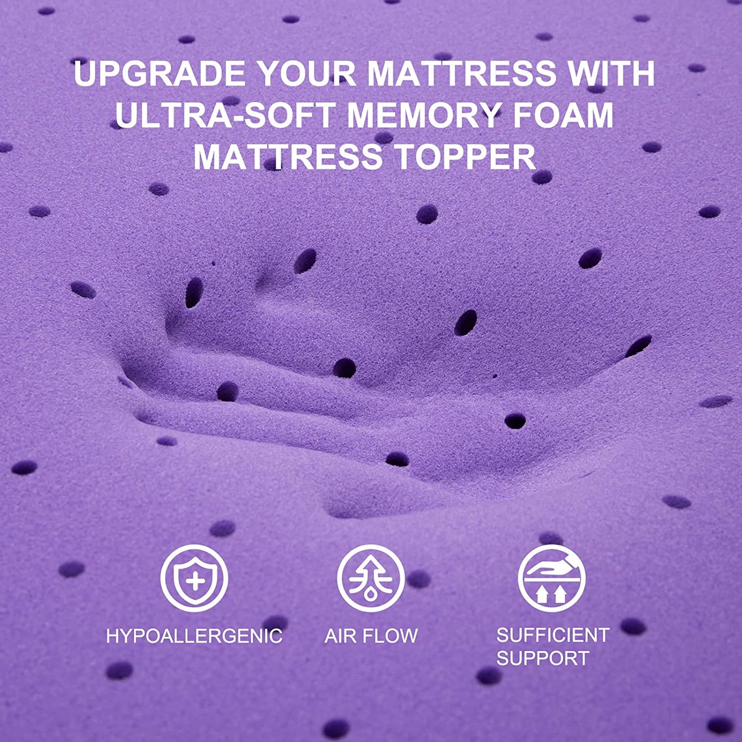 Mattress Topper Twin XL, 2 Inch Gel Memory Foam Mattress Topper College Dorm Ventilated Soft Mattress Pad, Bed Topper, Certipur-Us Certified