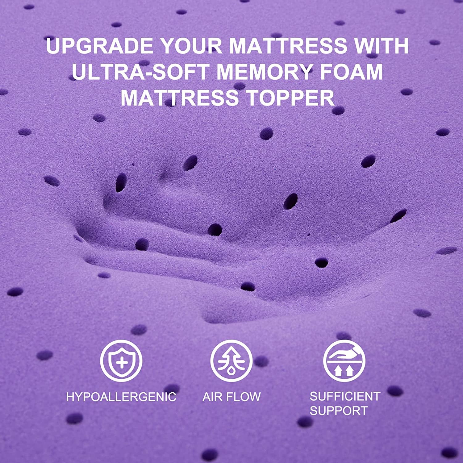 Mattress Topper Twin XL, 2 Inch Gel Memory Foam Mattress Topper College Dorm Ventilated Soft Mattress Pad, Bed Topper, Certipur-Us Certified