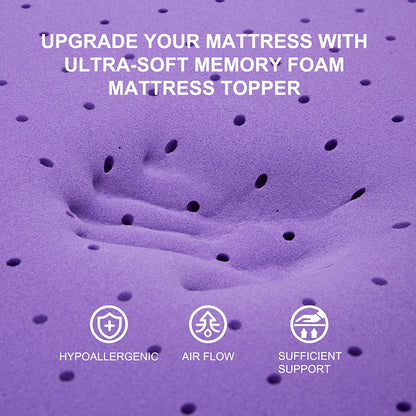 Mattress Topper Twin XL, 2 Inch Gel Memory Foam Mattress Topper College Dorm Ventilated Soft Mattress Pad, Bed Topper, Certipur-Us Certified
