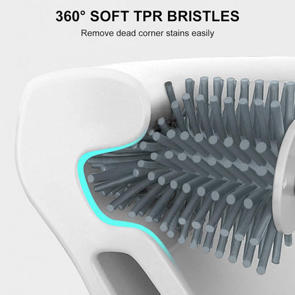 Silicone Toilet Bowl Brush and Holder Automatic Toilet Brushes for Bathroom with Holder Ventilated Toilet Cleaner Brush for Toilet Scrubber Cleaning, White & Grey